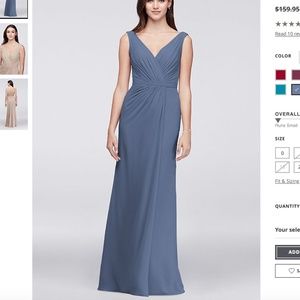 David's Bridal | Dresses | Davids Bridal Faux Wrap Pleated Chiffon Dress |  Poshmark